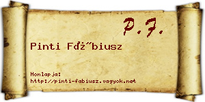 Pinti Fábiusz névjegykártya