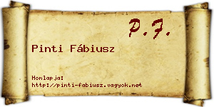 Pinti Fábiusz névjegykártya